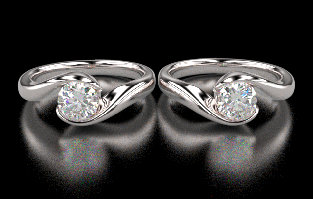 モダンデザインの婚約指輪